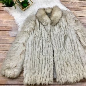 {Saga Fox} Authentic Blue Fox Fur Coat